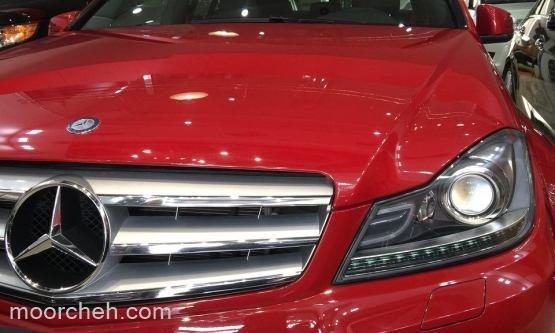 بنز C200 زرشکی مدل 2014