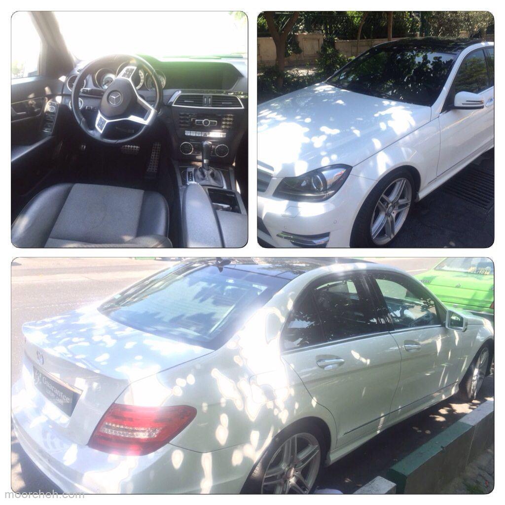 بنز C200 سفید مدل 2013